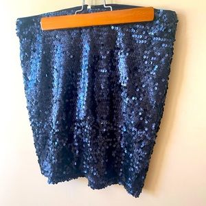 Shinny navy skirt